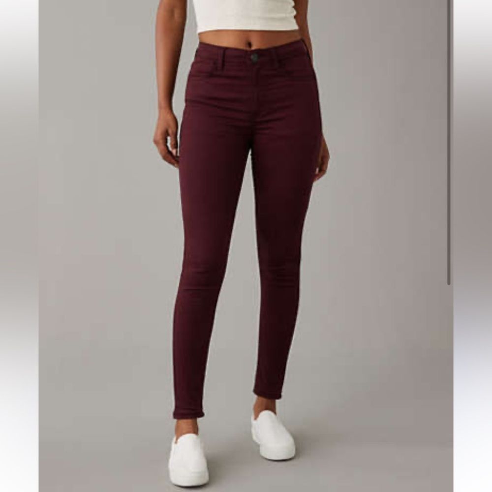 American Eagle Super Stretch Maroon Extreme Leggings Size 6